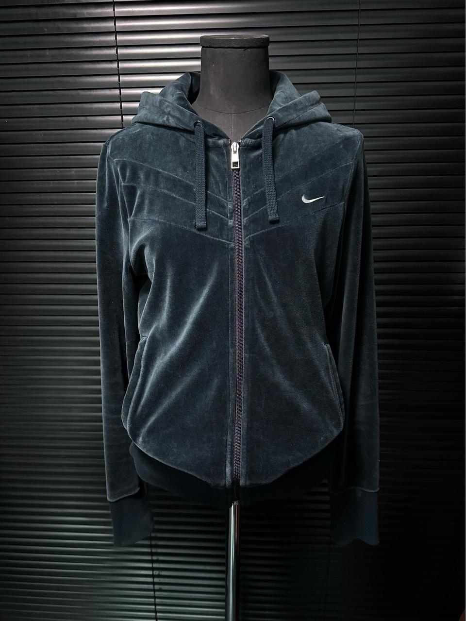 나이키 벨벳 벨루어 후드 집업 L 100 네이비 남색 스우시 트레이닝