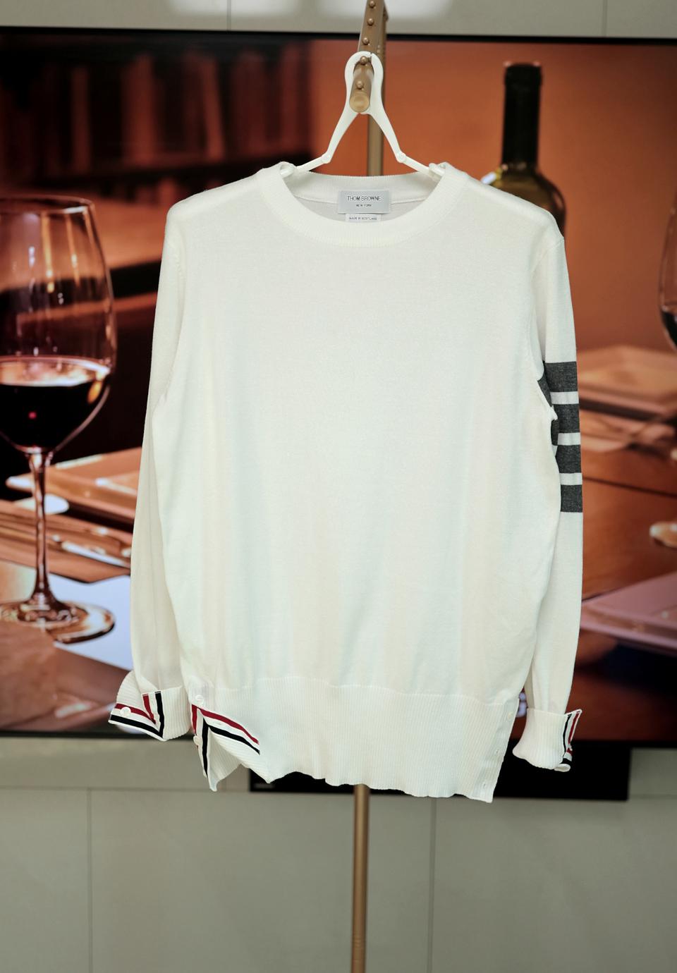 화이트 톰브라운 4-Bar 니트 공용 L