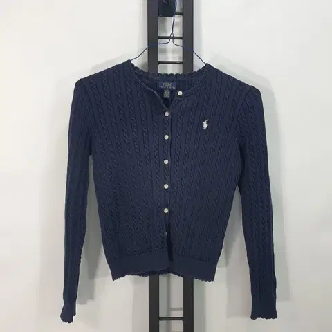 폴로 랄프로렌 꽈베기 가디건 코튼 니트 네이비 걸스 L 12-14