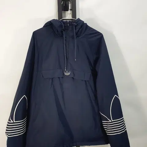 아디다스 아노락 바람막이 빅트레포일 기모 자켓 네이비 xl