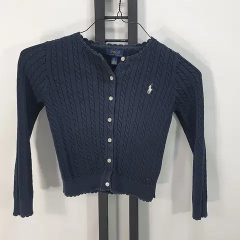 폴로 랄프로렌 키즈 꽈배기 가디건 코튼 니트 네이비 걸스 s 7y