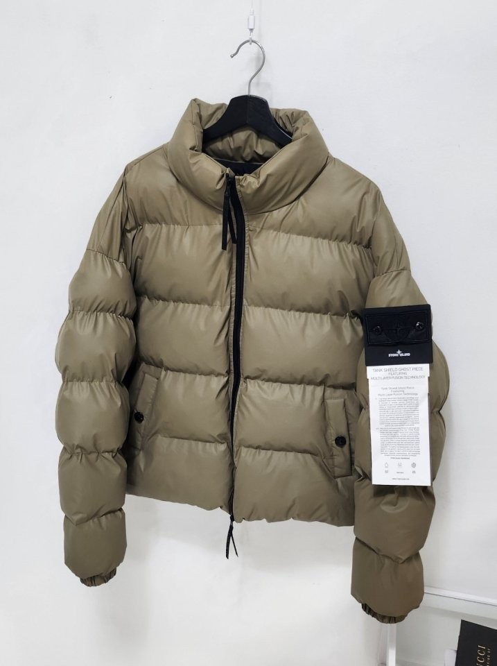 스톤아일랜드 가먼트 레더 남성 패딩 자켓