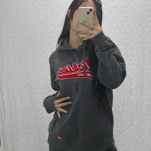 디키즈 올드스쿨 레트로 빅로고 기모 후드티 L C06861