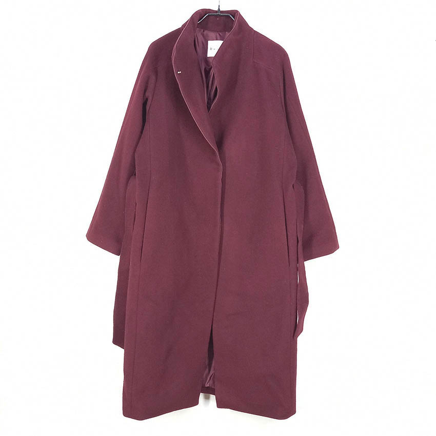 잇미샤 여성 오버핏 롱 모직코트 버건디82 (HU41612)