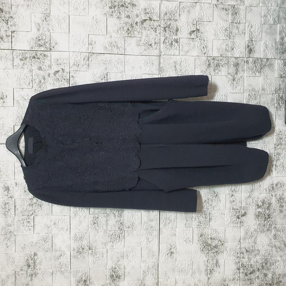 마인 MINE 레이스배색 울혼방 니트 코트