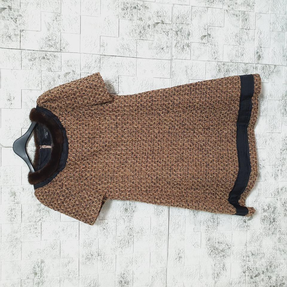 레니본 밍크넥 트위드 원피스