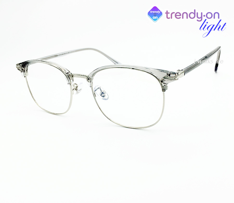 트렌디온 L 그레이 실버 하금안경테 H-EOC6O 반뿔테 새제품