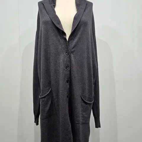 마리나 리날디 차콜 그레이 코트형 롱 가디건 막스마라