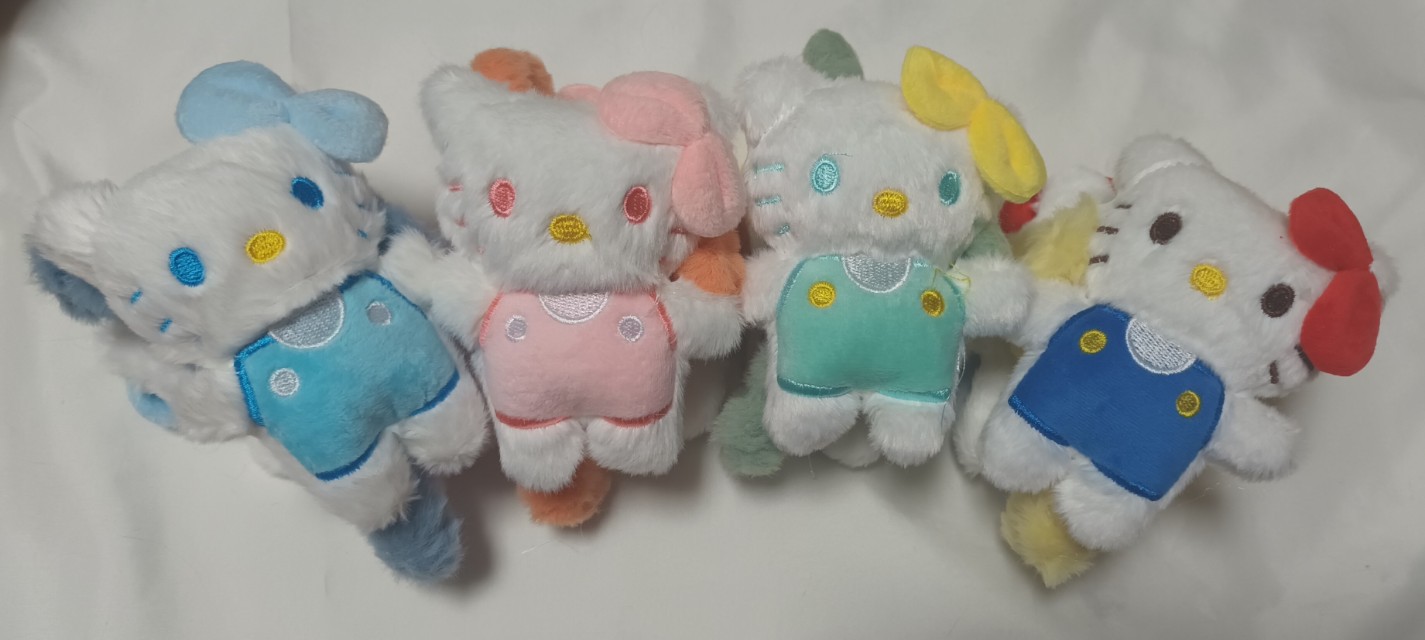 키티 인형 퍼 집게핀 4종