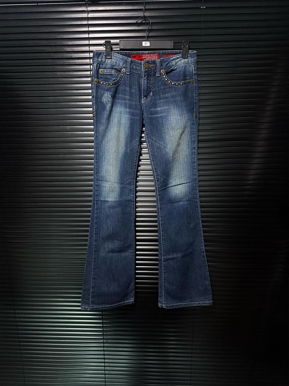 게스 찡 스터드 워싱 데님 부츠컷 나팔 플레어 웨스턴 24 고스 펑크 락