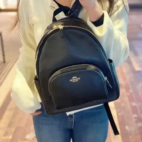 정품 코치 코트 가죽 백팩