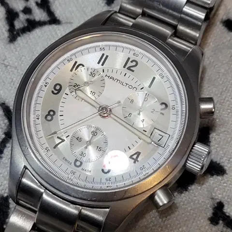 정품 해밀턴 남성 메탈 크르노 시계