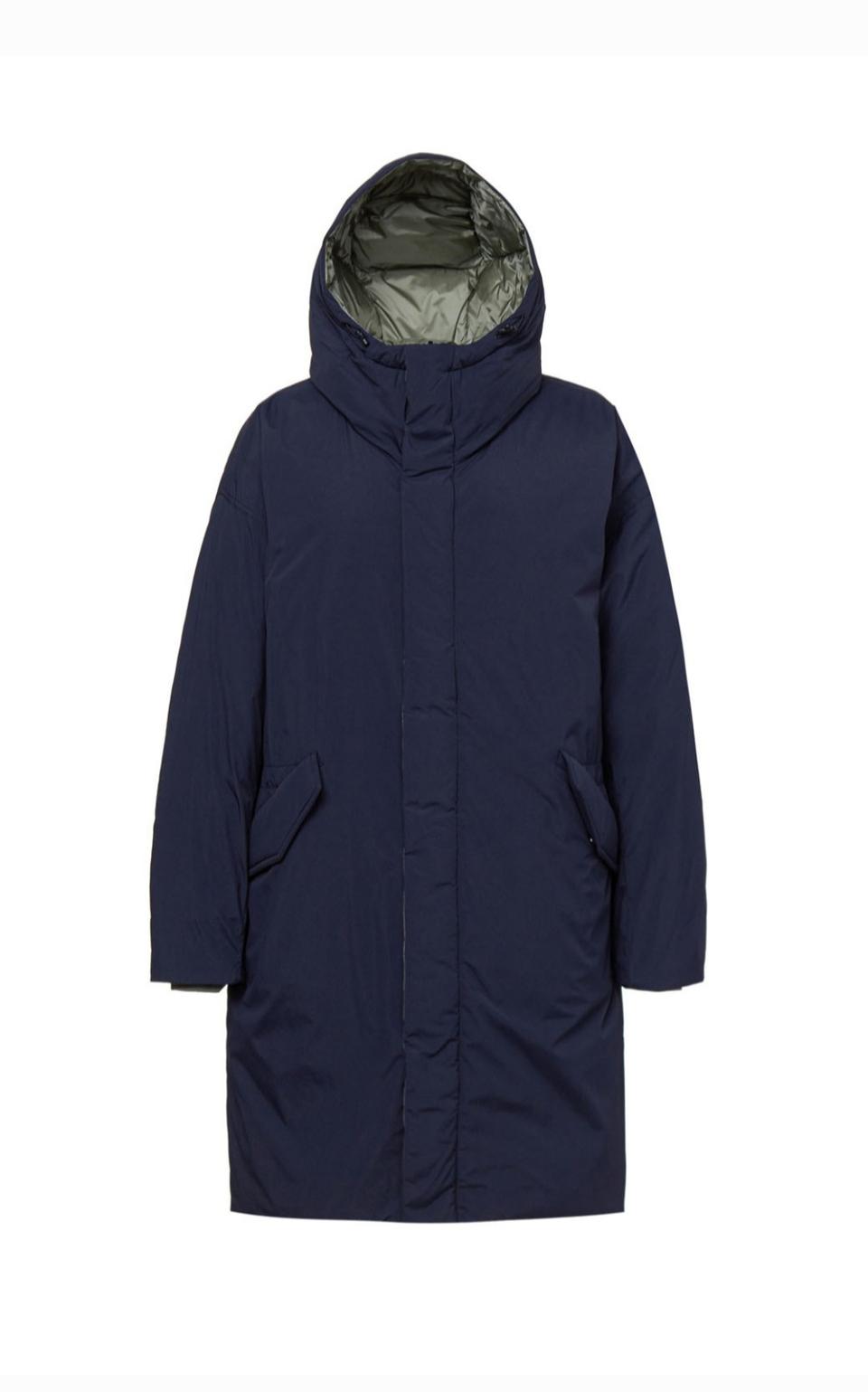 코오롱 여성 리버시블 구스다운 패딩90/네이비