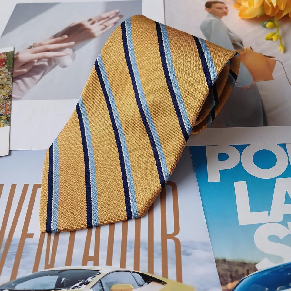 브룩스 브라더스 실크 옐로우 넥타이 9.5cm A+~A A19153