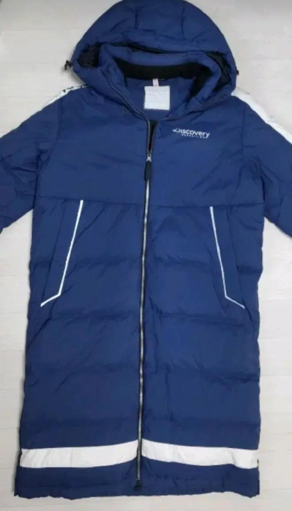 디스커버리 네이비 덕다운 롱패딩 점퍼.남녀공용95M