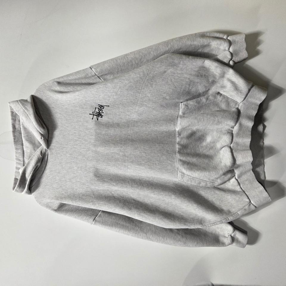 스투시 라이트그레이 베이직 기모 후드티 L 25112818