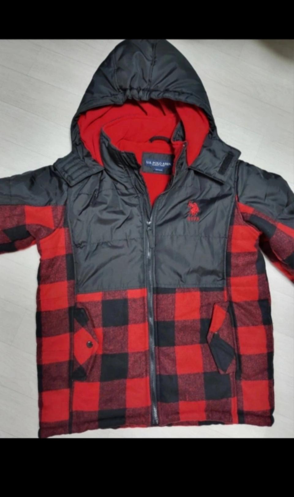 U.S. POLO ASSN. 체크 패딩 XL