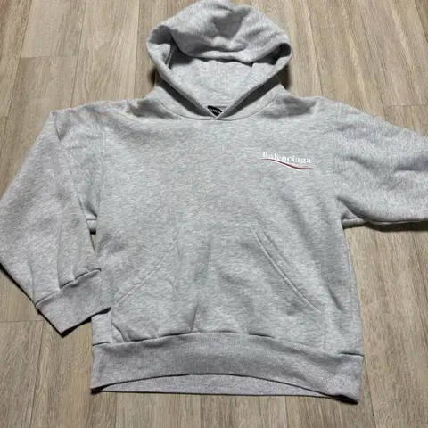 발렌시아가 그레이 후드티