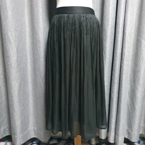 7788밴딩 쉬어 블랙 롱스커트