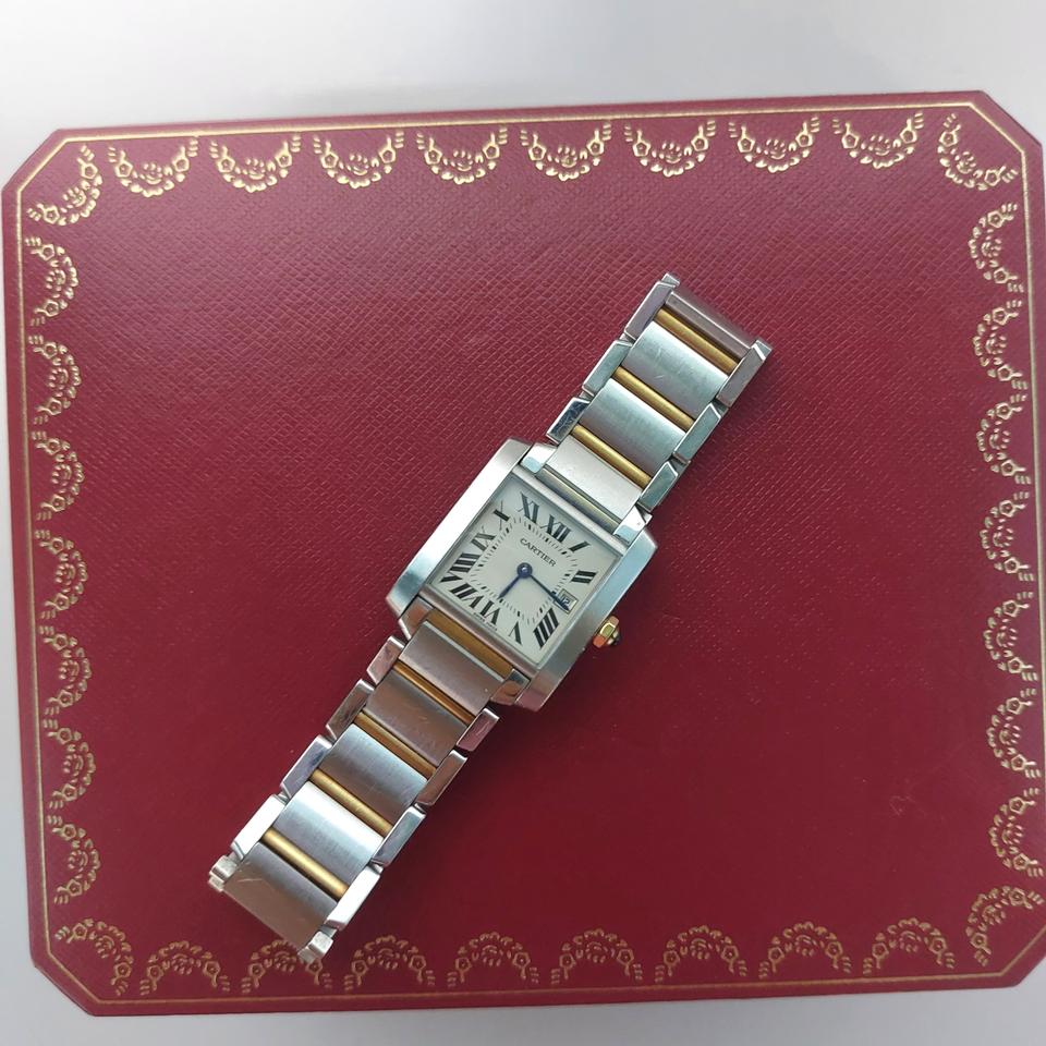 까르띠에 프랑세즈 탱크 18K 콤비 스틸&엘로우골드