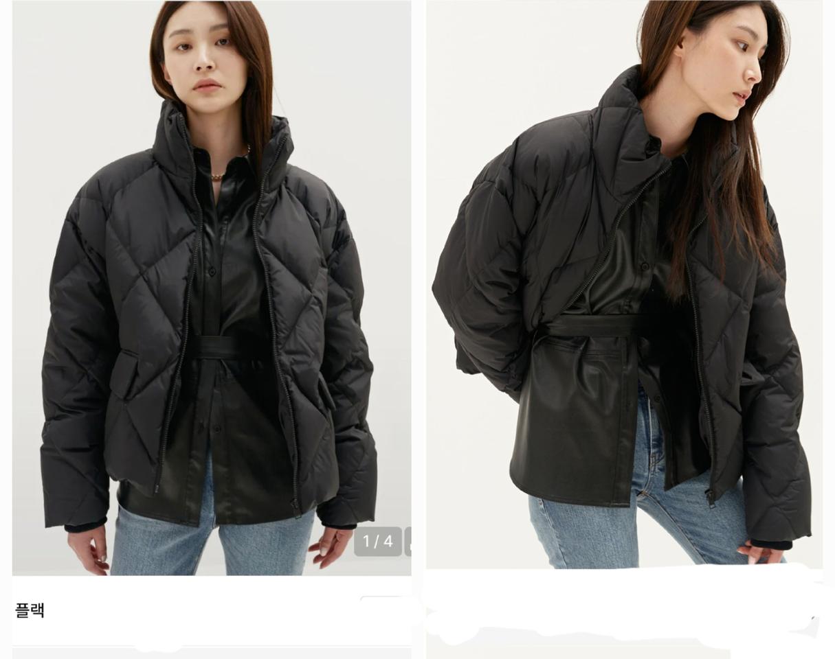 PLAC 21FW 플랙 퀼팅 다운 숏 패딩 / 여 FREE 블랙