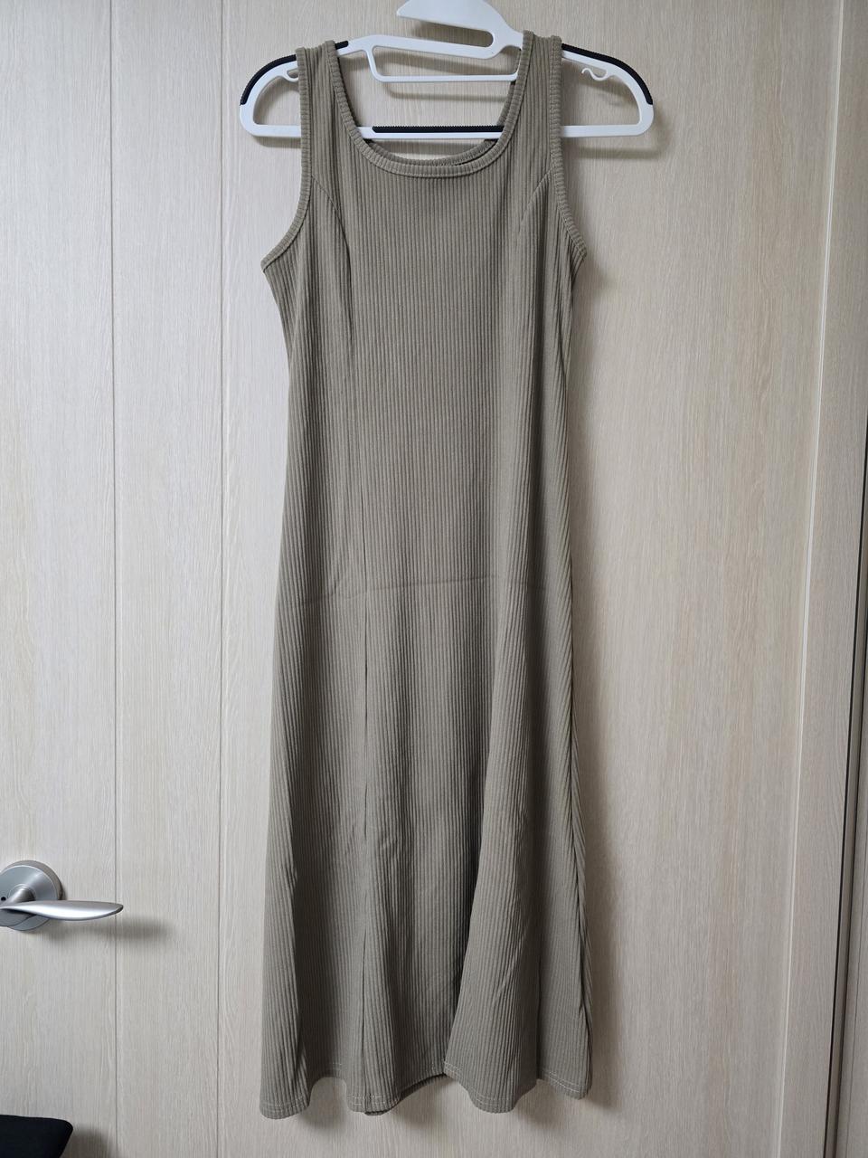 골지 민소매 롱 원피스 새상품