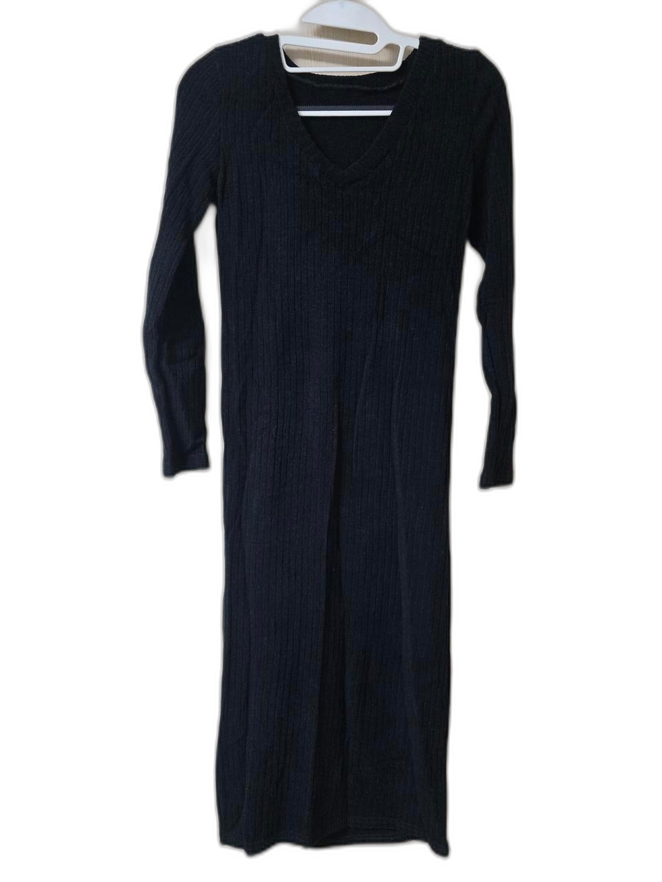 블랙 골지 니트 롱 원피스 새상품