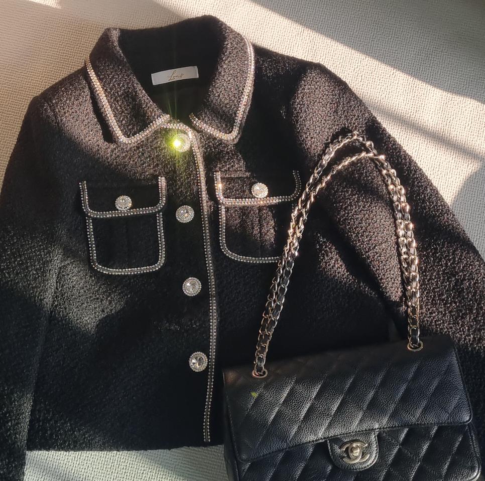 로아르 보석 트위드 자켓 44