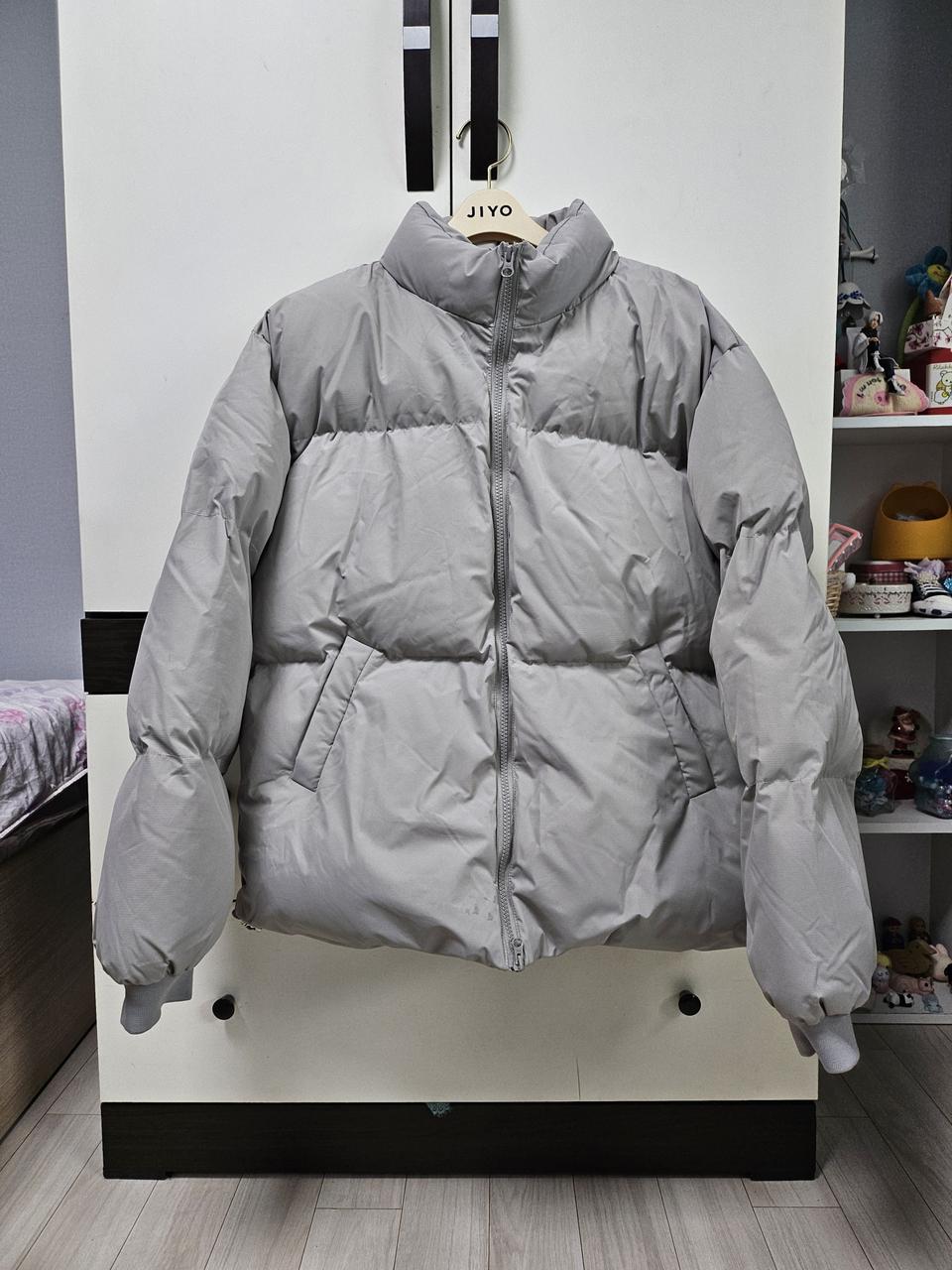 그레이 패딩 점퍼
