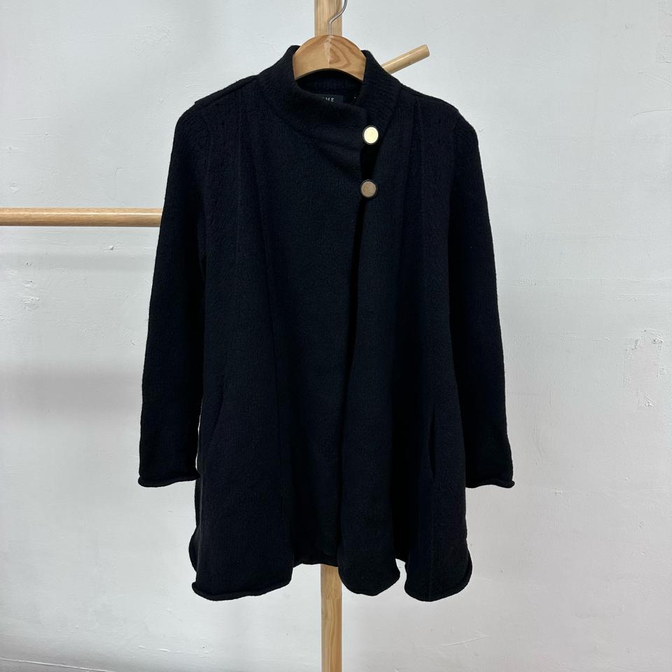 TIME 포스트모던 울 니트 하이넥 코트 FREE (90) J23