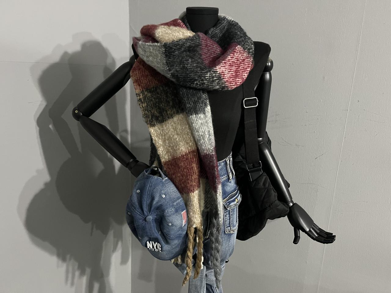 모헤어체크목도리/머플러/고퀄리티