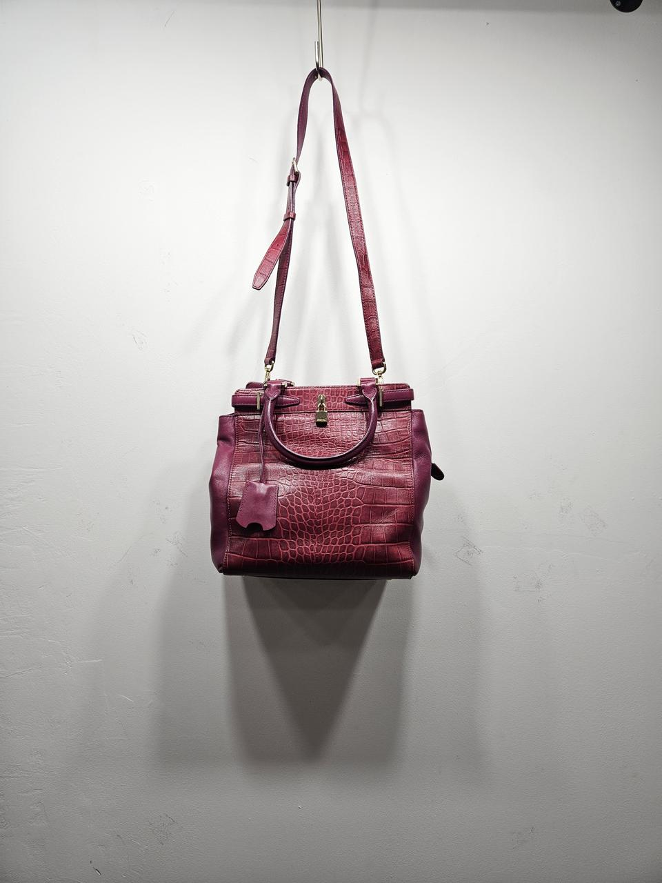피오루치(FIORUCCI)버건디 악어가죽 패턴 숄더 크로스백