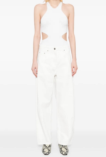 시스템 커브 핏 진 화이트/여성64/칠팔구제