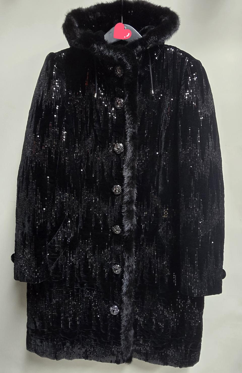 박영이 부띠끄 스팽글 밍크 퍼 코트 M