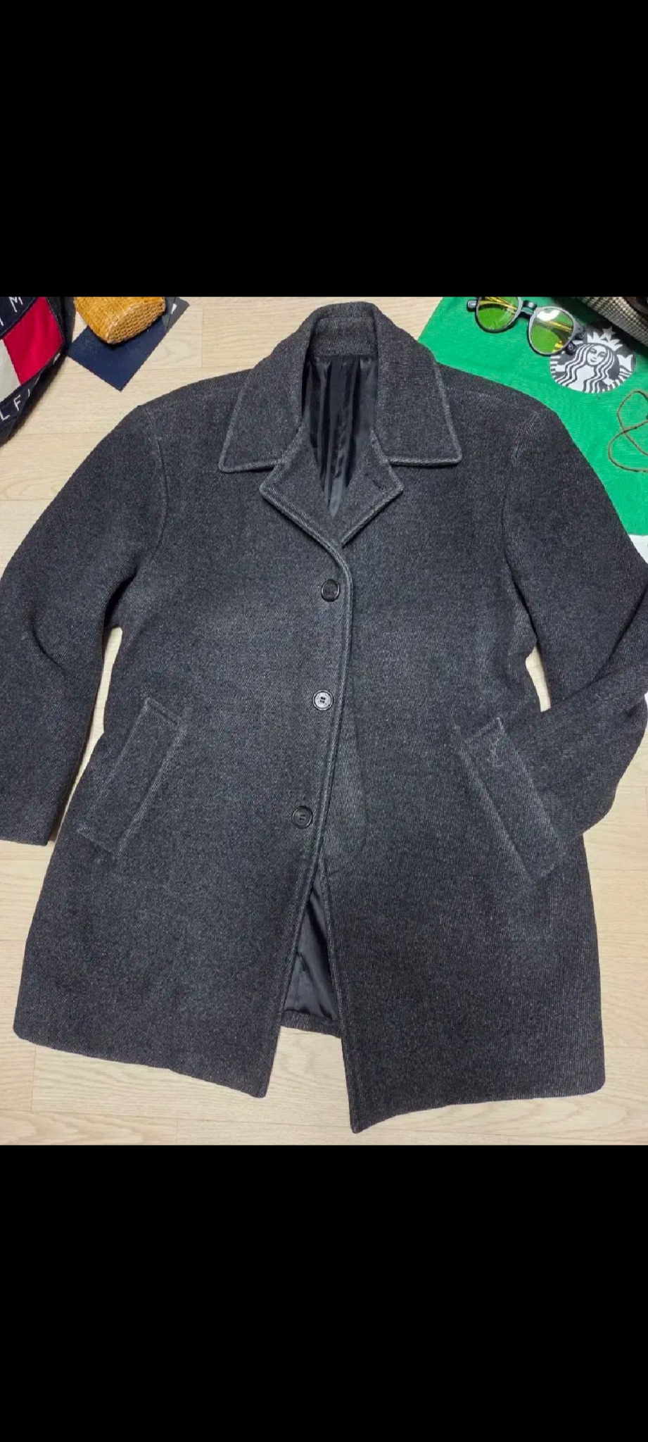 생로랑 빈티지 헤링본 울 코트