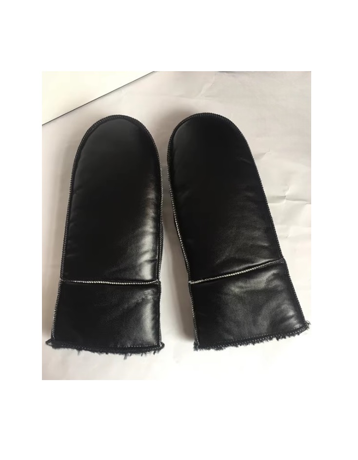 방한 레자 벙어리 장갑 블랙 (새상품)