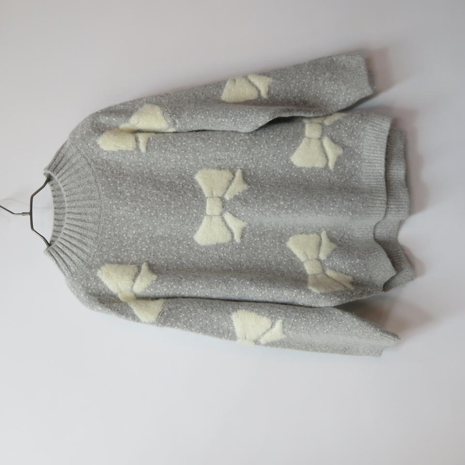 밀스튜디오 연그레이 입체 리본 니트