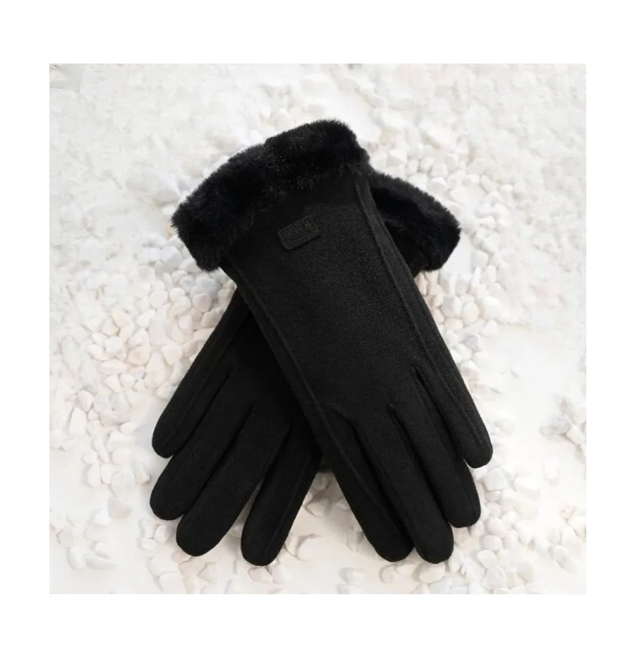 방한 두툼 보아퍼 안감 여성용 장갑 블랙 (새상품)