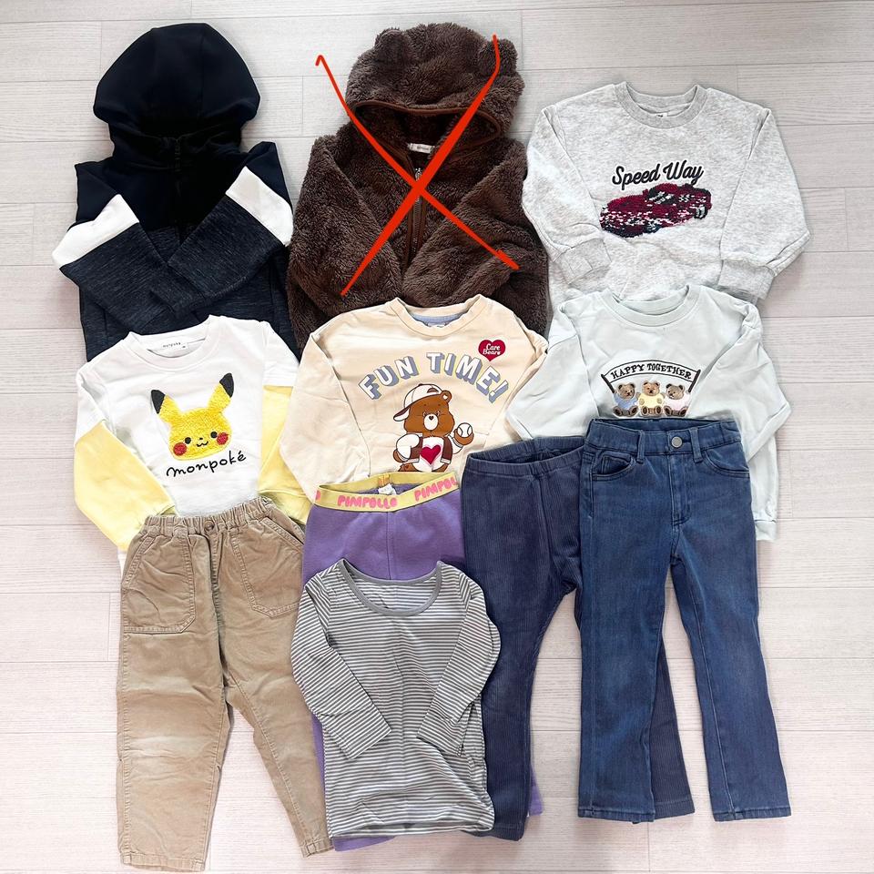 남아 100 가을 겨울 옷 9벌 일괄 긴팔 히트텍 유니클로 탑텐키즈