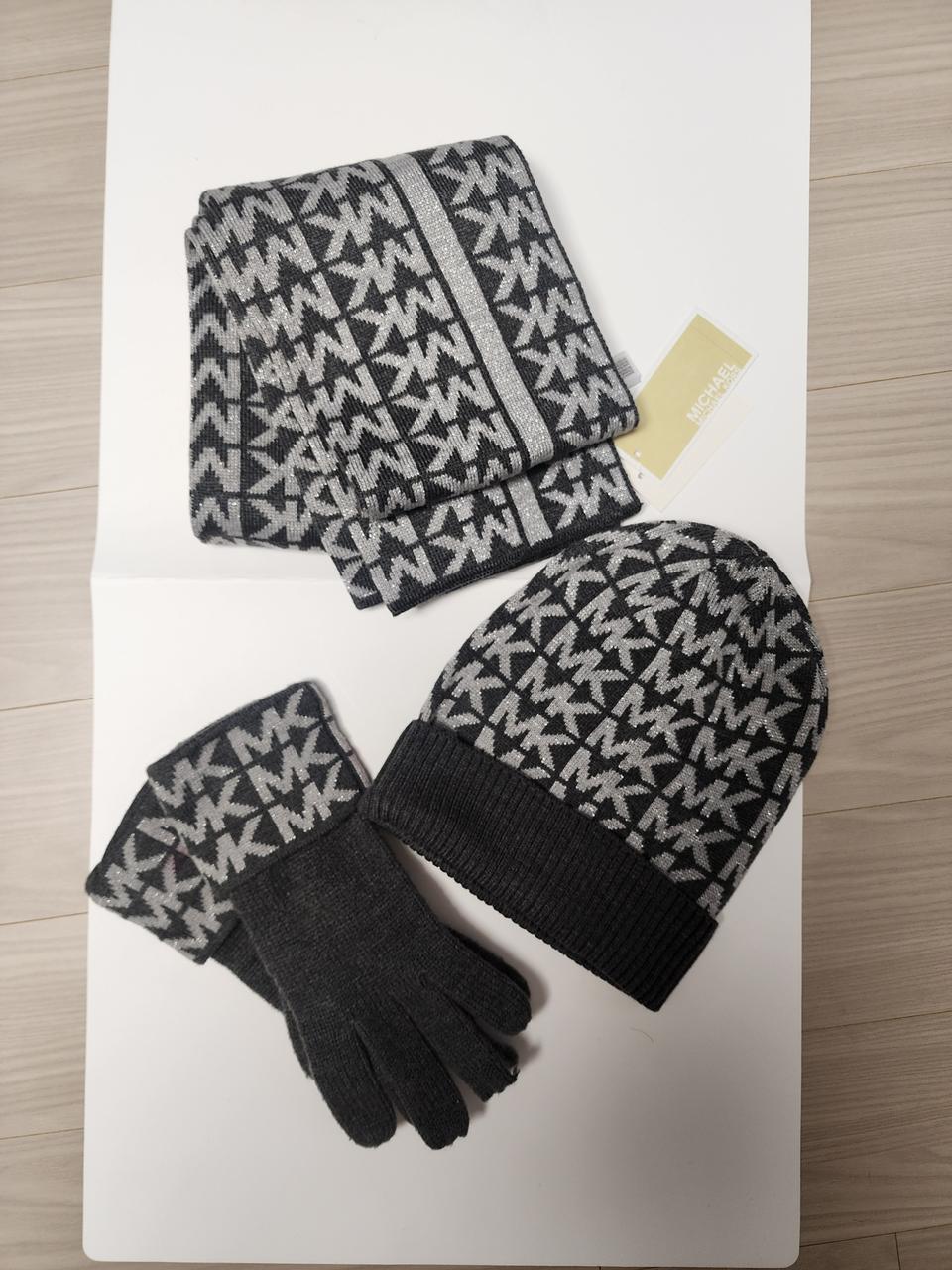 마이클코어스 니트 3종 머플러,모자,장갑 세트