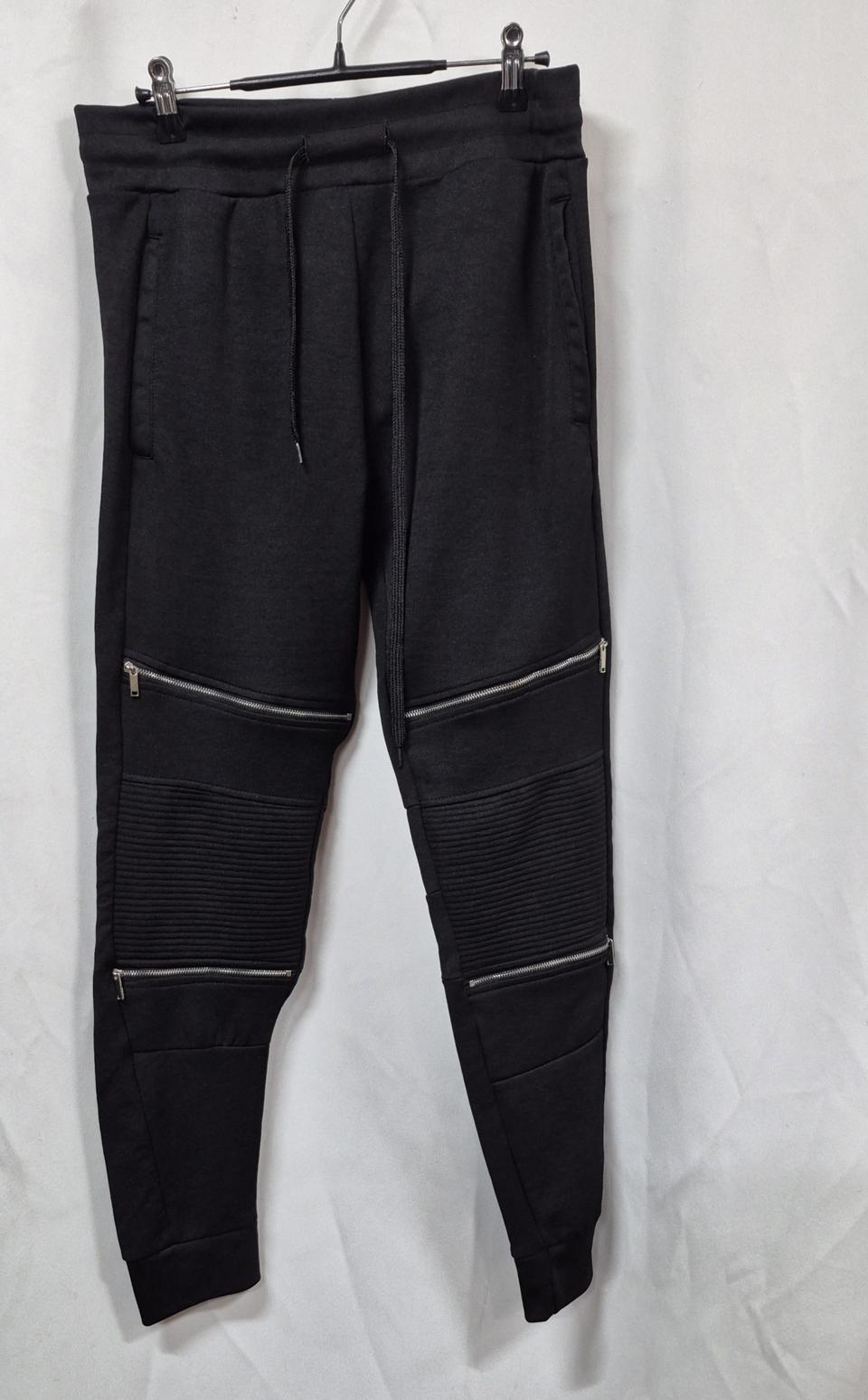 자라 블랙 지퍼 남성포인트 조거팬츠 32인치