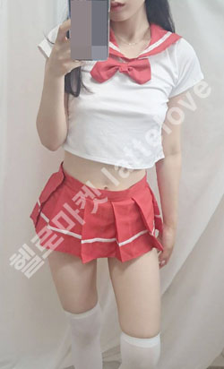 할) 세일러복 섹시 코스튬 Free/Red (착샷O)