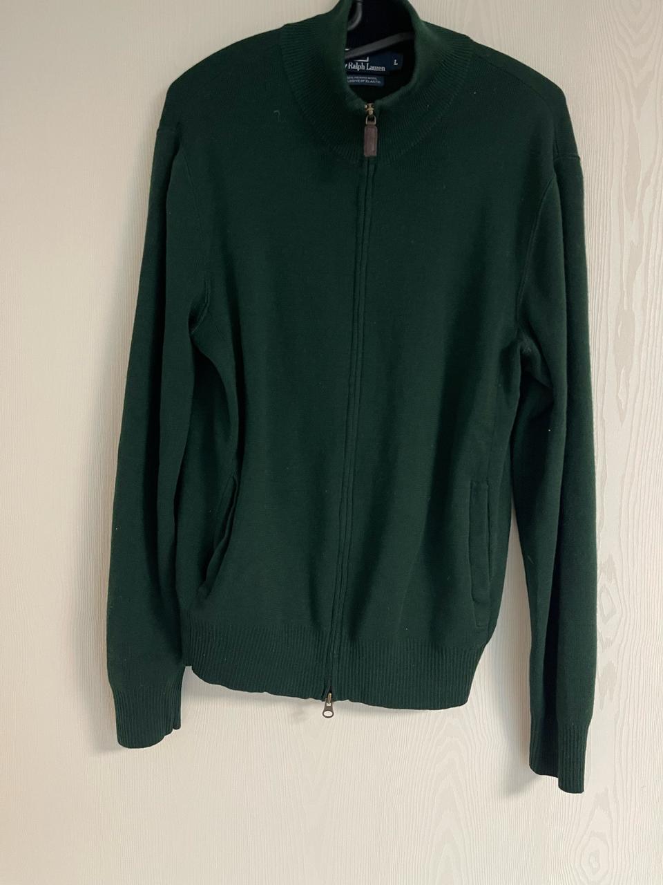 폴로 랄프로렌 메리노 울 집업 다크 그린 L