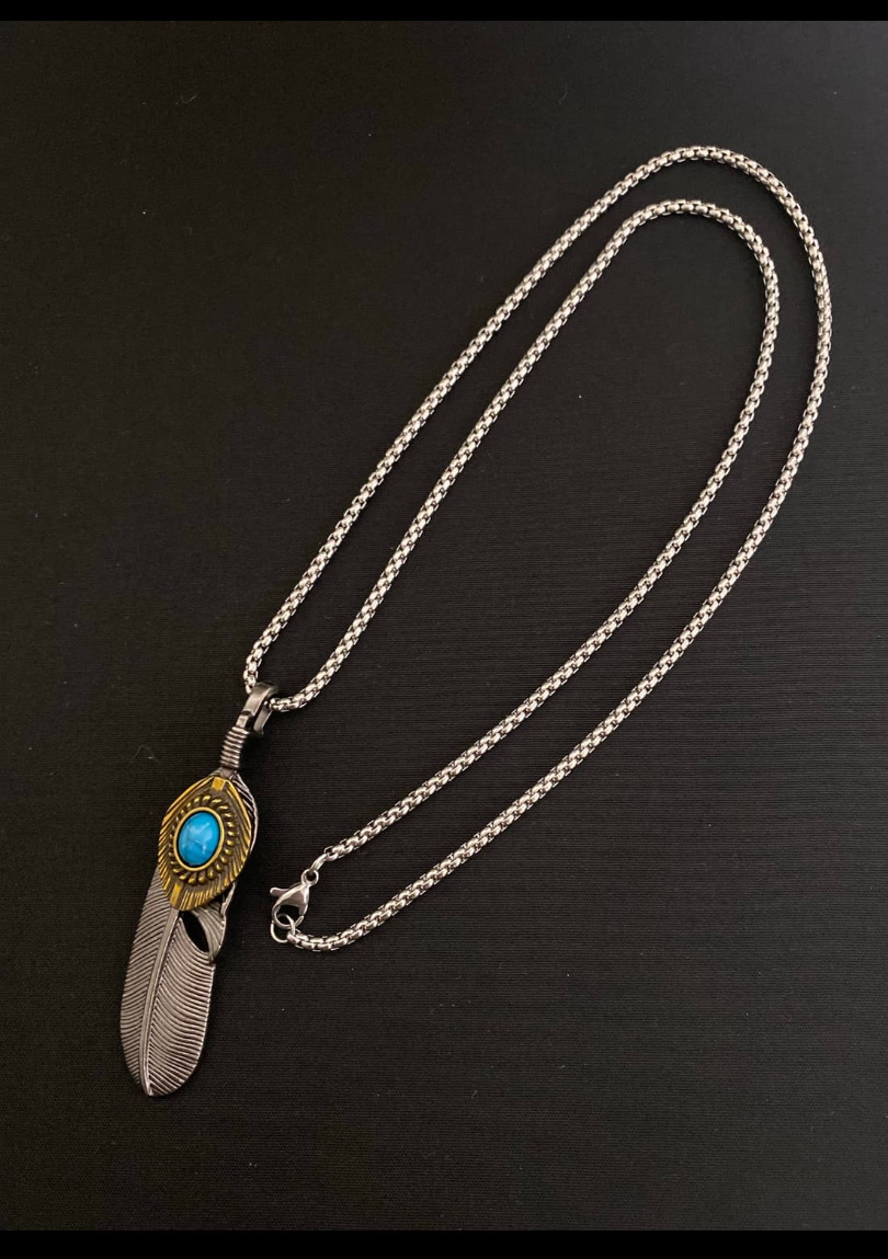 터키석 깃털 목걸이