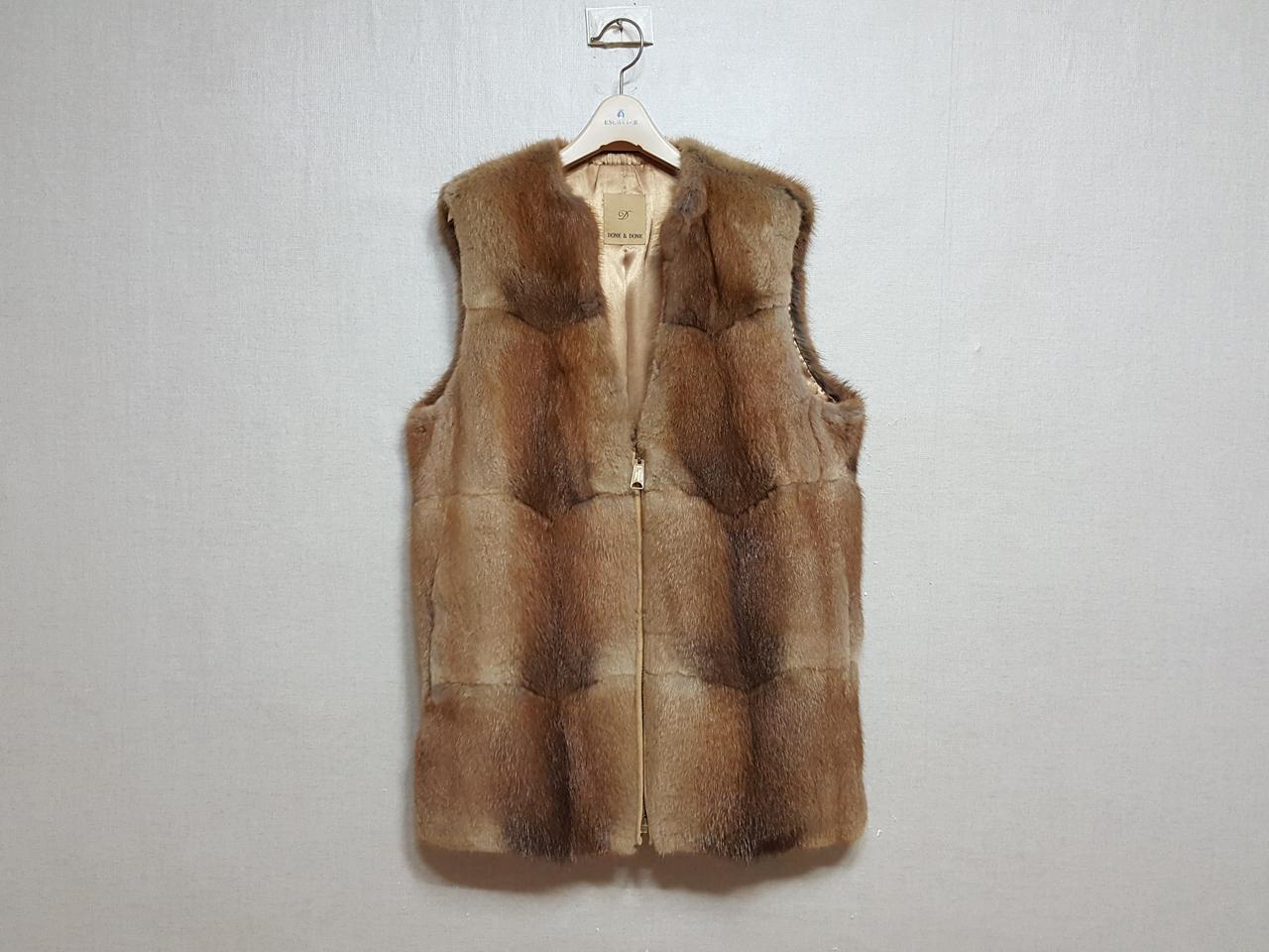 DONE&DONE 여성 천연모피 머스크렛 조끼 77 상태우수