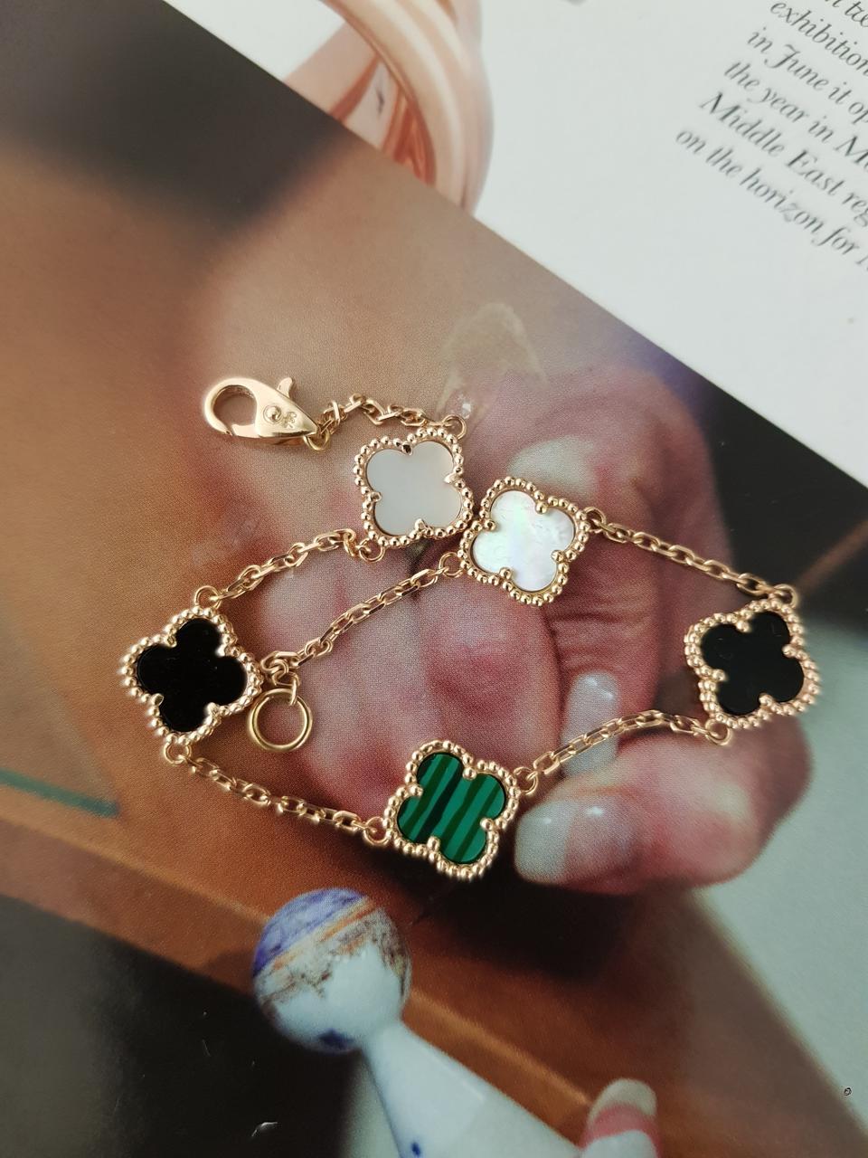 18k 클로버 원석 팔찌