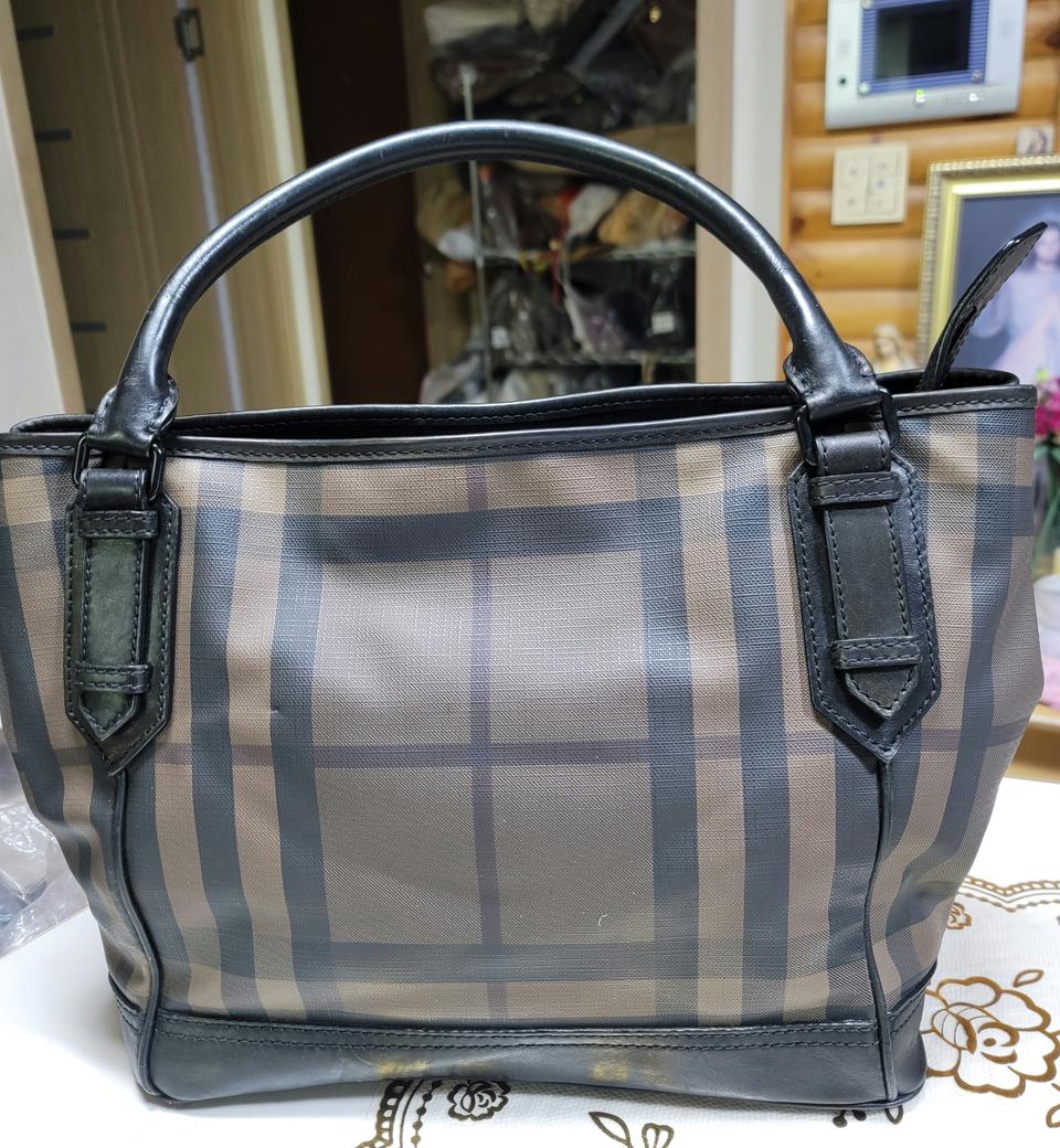 버버리체크패턴토트백