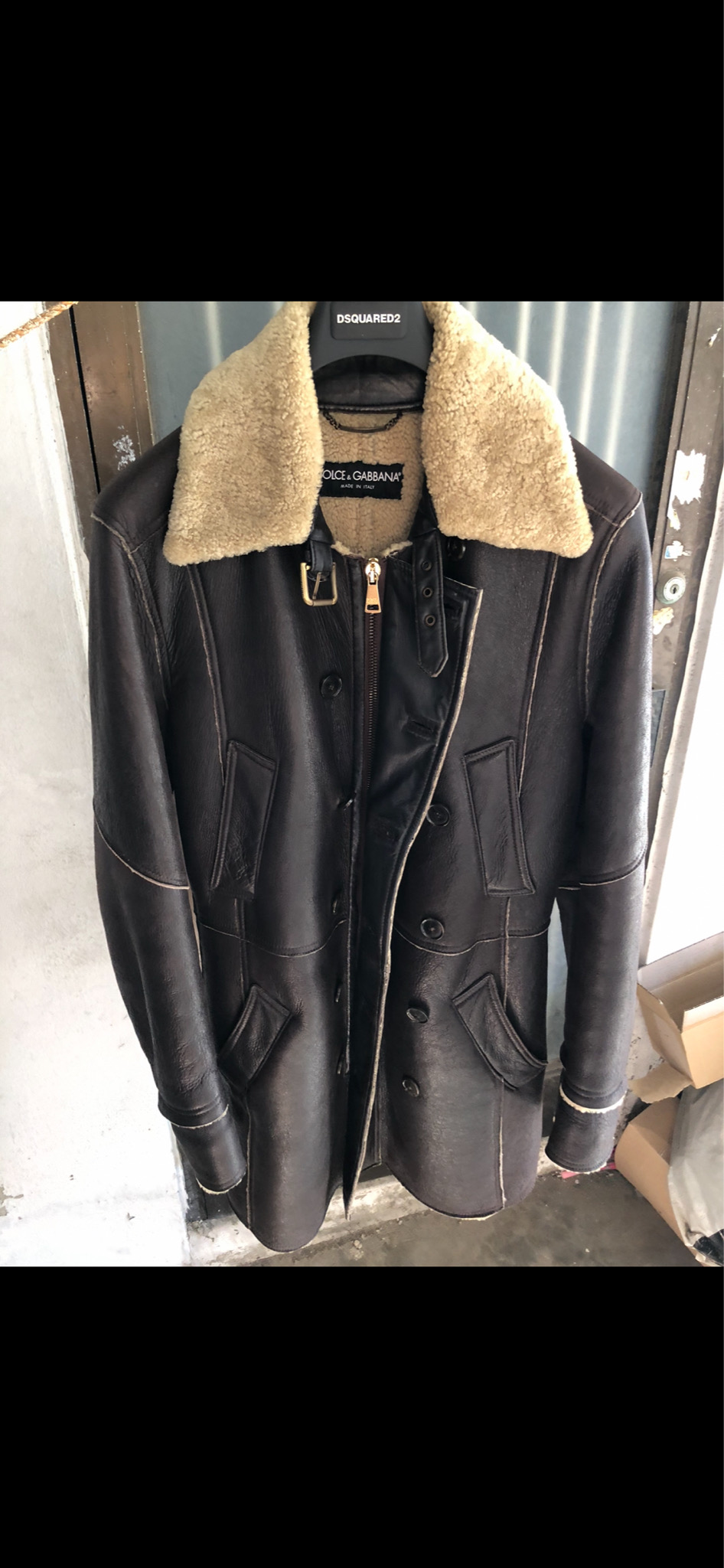 돌체앤가바나 남성 시어링 무스탕 자켓