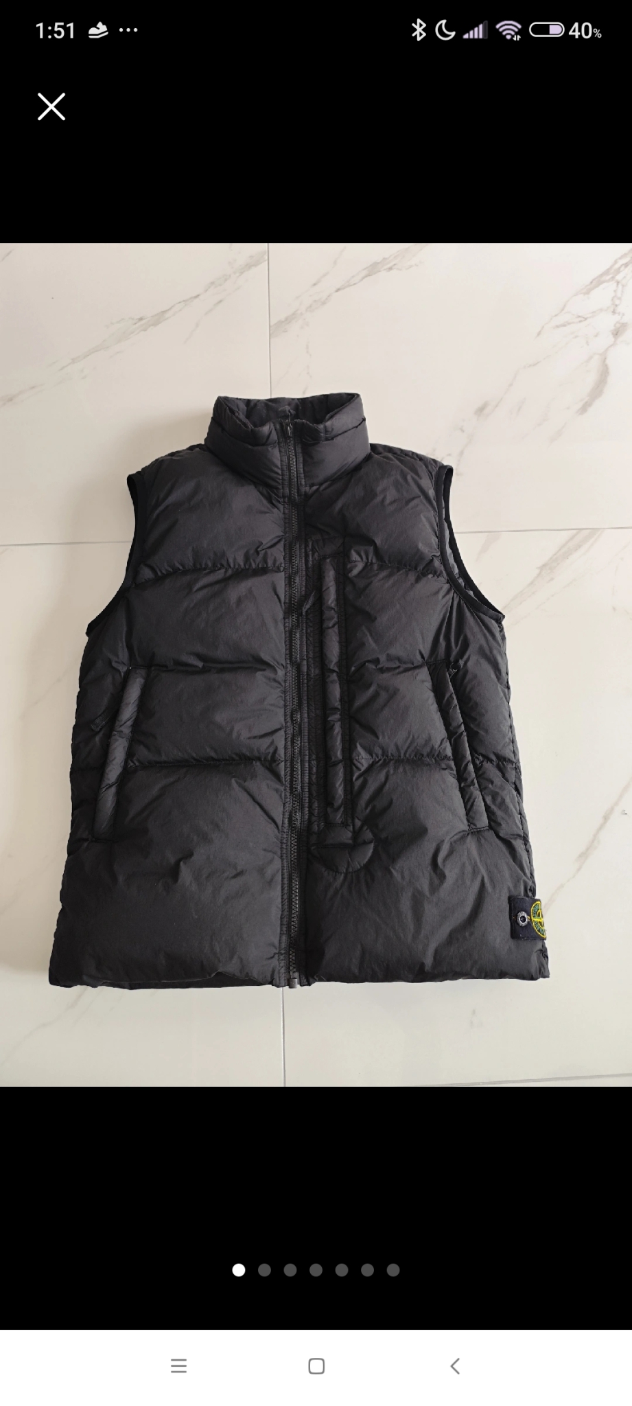 스톤아일랜드 블랙 패딩 조끼