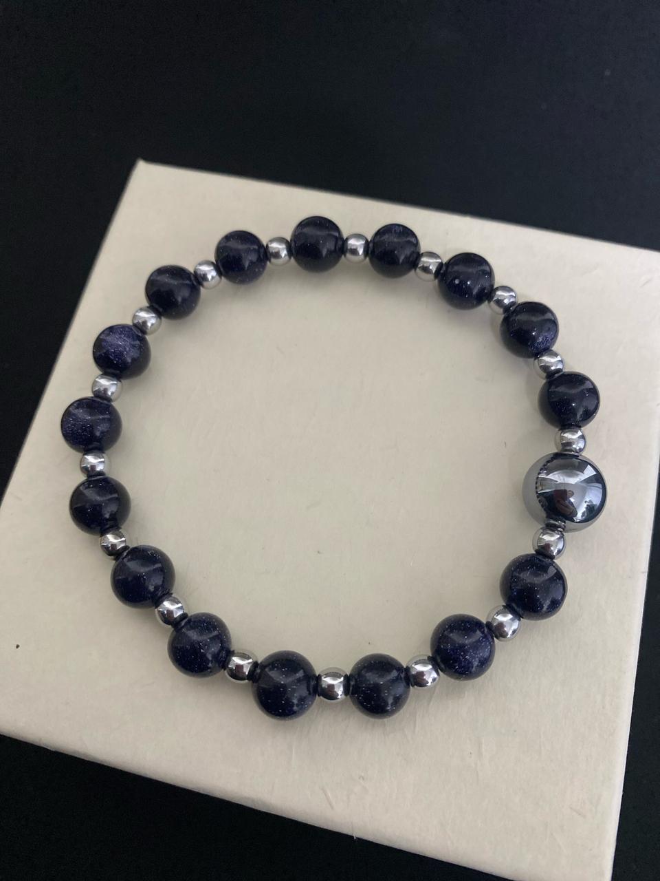 네이비 샌드스톤 팔찌